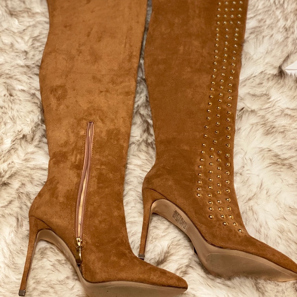 Studded above the knee boots